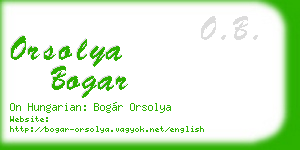 orsolya bogar business card
